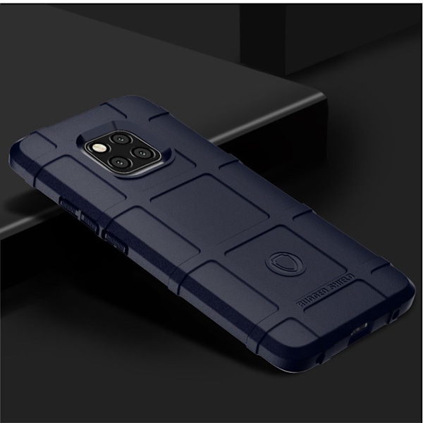 Huawei Mate 20 Pro chockskyddande fodral med rutnätstextur - Mörkblå Blå