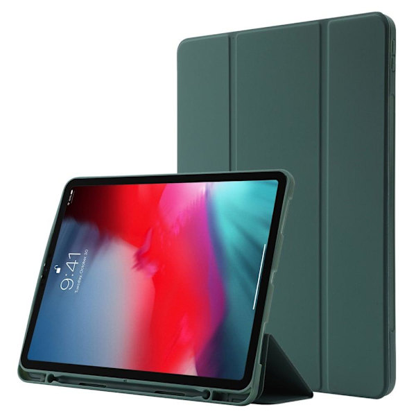 iPad Pro 12.9 (2022) / (2021) / (2020) kolminkertainen nahkakotelo - Mustanvihreä Green