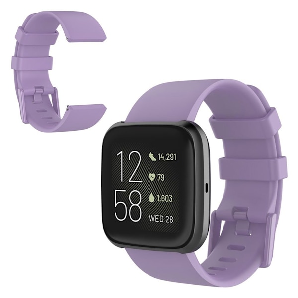 Fitbit Versa 2 / Versa Lite silikone Urrem - Lilla / Størrelse: L Purple