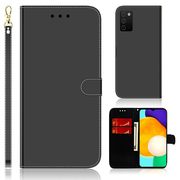 Mirror etui til Samsung Galaxy A03s - Sort Black
