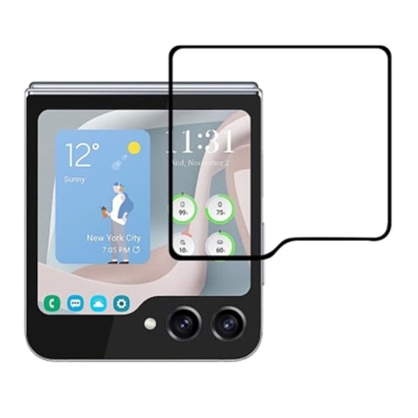 Samsung Galaxy Z Flip5 kosketusherkkä ja temperoitu suojalasi Transparent