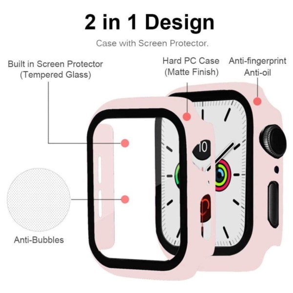 Apple Watch Series 5 / 4 44mm hållbar matt ram - Rosa Rosa