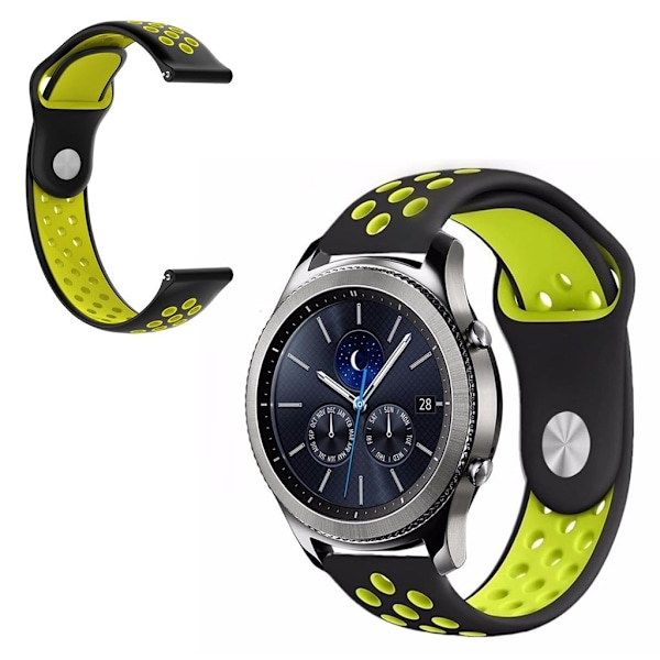 Garmin Forerunner 245 Music kaksivärinen silikonikellonauha - Musta / Kellanvihreä Black