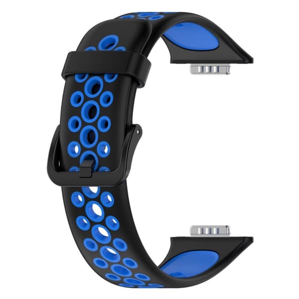 Huawei Watch Fit 2 tofarvet silikoneurrem - Sort / Blå Blue