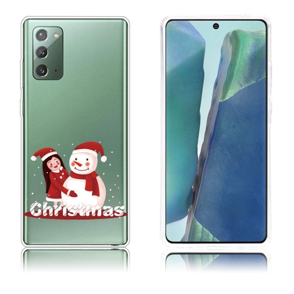 Christmas Samsung Galaxy Note 20 fodral - flicka and snögubbe Röd
