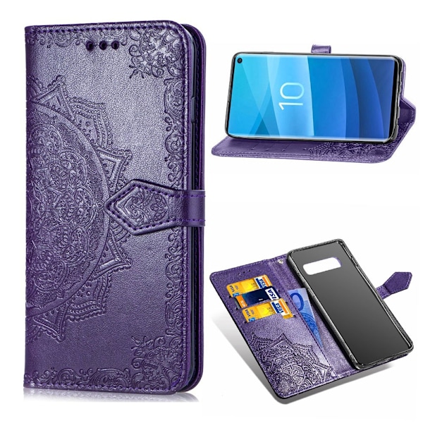 Mandala Samsung Galaxy S10 Flip kotelot - Violetti Purple