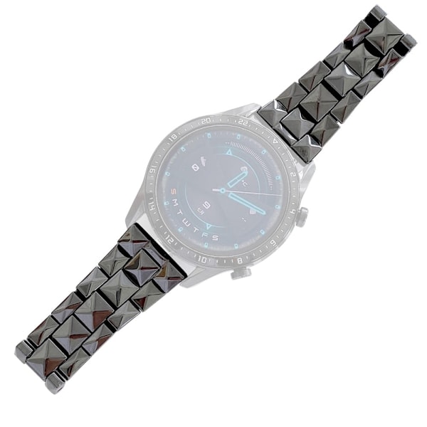 20 mm universalarmband med rombformad rutnätsdesign - Svart Svart