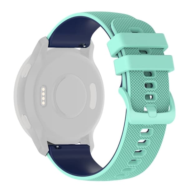 20 mm silikone-urrem til Garmin-ur - Babyblå / Mørkeblå Blue