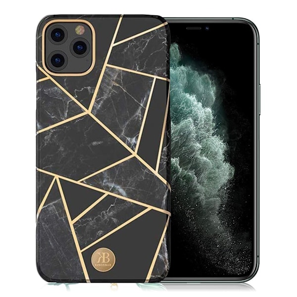 Kingxbar iPhone 11 Pro Max kotelo - Musta Kuvio Black