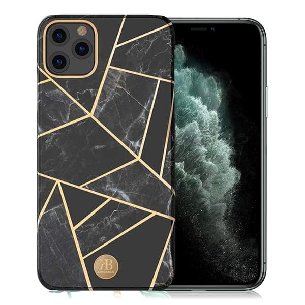 Kingxbar iPhone 11 Pro Max Veske - Svart Mønster Black