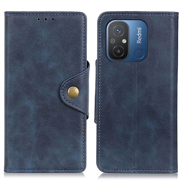 Bofink Vintage Xiaomi Redmi 12C / 11a Læder Etui - Blå Blue