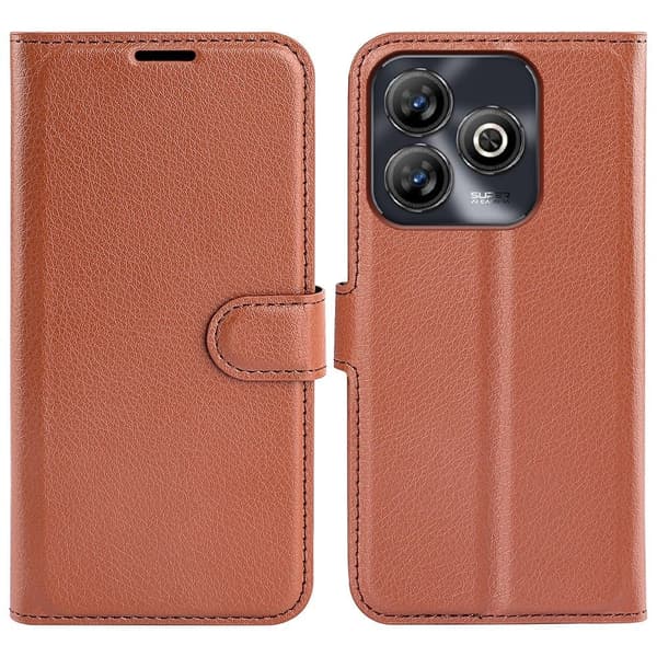 Classic ZTE Blade A75 flip etui - Brun Brown
