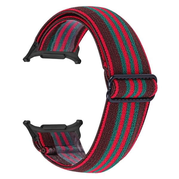 Samsung Galaxy Watch Ultra 47mm urrem med sort stik Justerbar elastisk håndledsrem - Stilart 6 Red