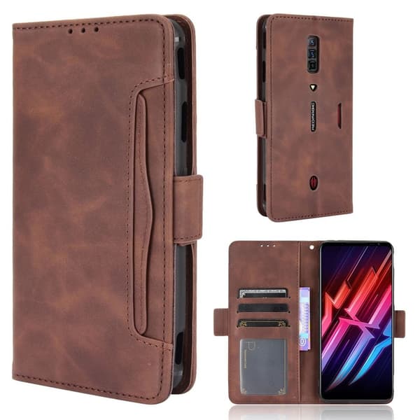 Modern-styled Læder Pung Etui til Zte Nubia Red Magic 6 / 6 Pro - Brun Brown