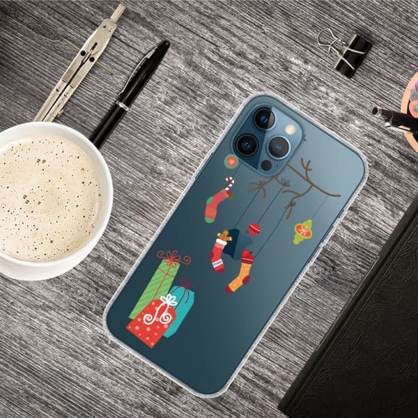 iPhone 16 Pro-etui med julemønsterutskrift Mykt, fleksibelt telefondeksel - Ocks Og Gaver Red