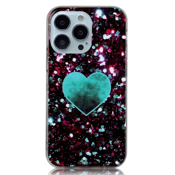 Marmormotiv iPhone 14 Pro Max skal - Grönt Hjärta Grön