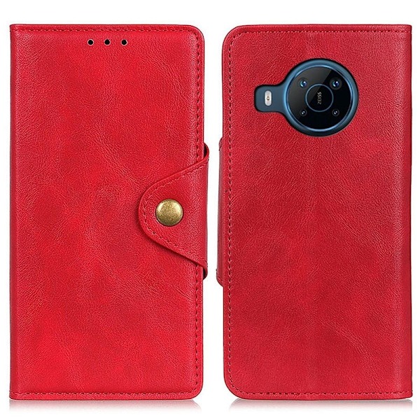 Alpha Motorola Moto E30 læder flip etui - Rød Red