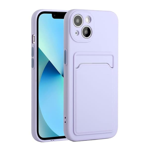 Deksel med Kortholder til iPhone 13 Mini - Lyselilla Purple
