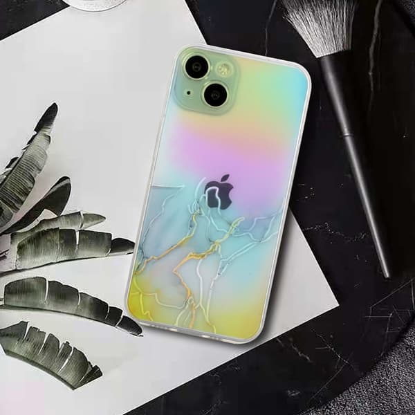 Marmormotiv iPhone 15 Plus skal - Grå multifärg
