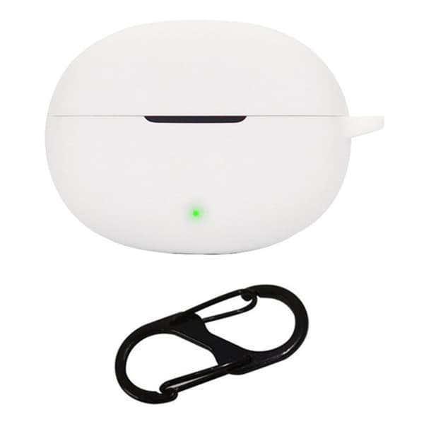 Dammskydd för Realme Buds Air6 Bluetooth-hörlurar Silikonfodral med Anti-Lost Spänne - Vit Vit