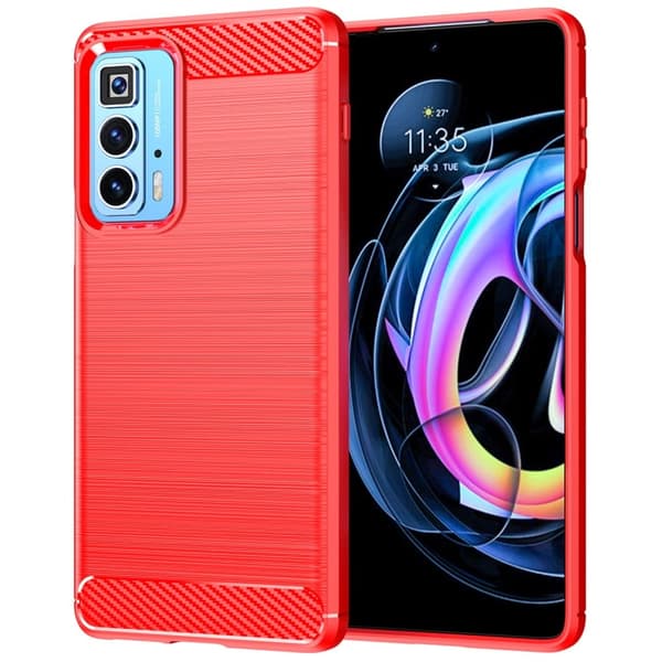 Carbon Flex Suojakotelo Motorola Edge 20 Pro - Punainen Red