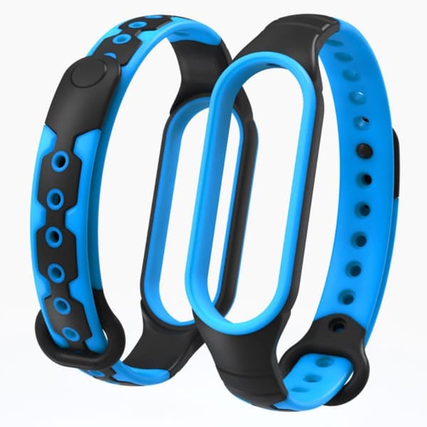 Xiaomi Mi Smart Band 6 bi-color silicone watch strap - Blue / Black multifärg