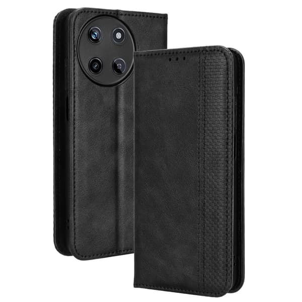 Bofink Vintage Realme 11 nahkakotelo - Musta Black