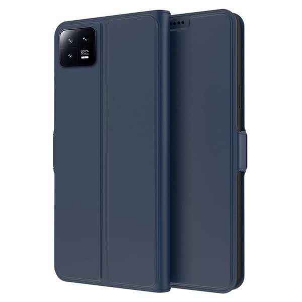 Glatt og tynt premium PU-skinnetui for Xiaomi 13 - Blå Blue