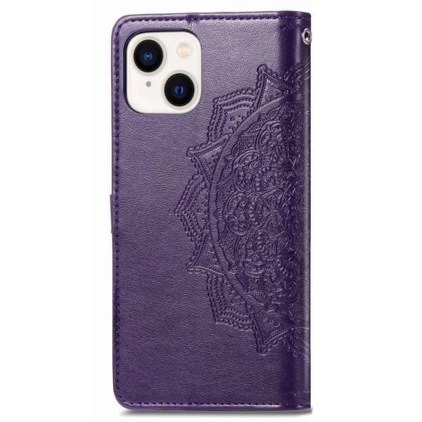 Mandala iPhone 14 Plus Flippetui - Lilla Purple