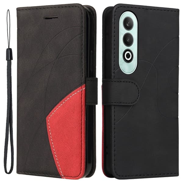 Tekstureret OnePlus Nord CE4 læderetui med rem - Sort Black