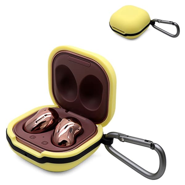 Samsung Buds Live silikoneetui med spænde - Gul Yellow