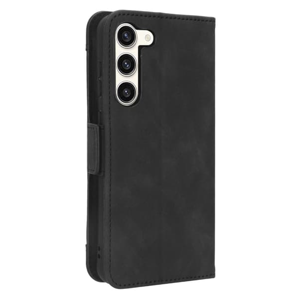 Stilfuldt Læder Etui med Pung til Samsung Galaxy S23 - Sort Black