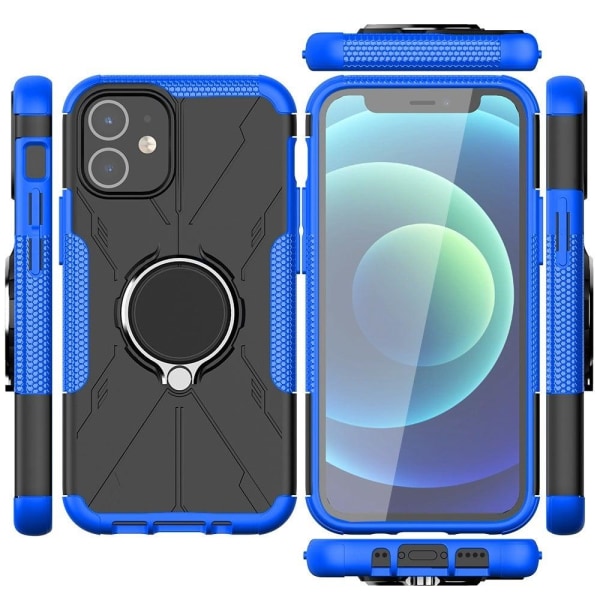 Kickstand cover with magnetic sheet for iPhone 12 Mini - Blue Blå