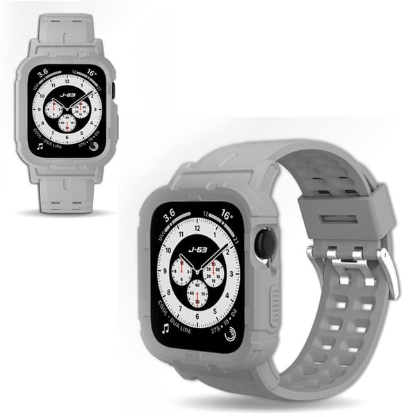 Apple Watch 42mm - 44mm multi-hole silikone urrem - Grå / Størrelse: L Silver grey