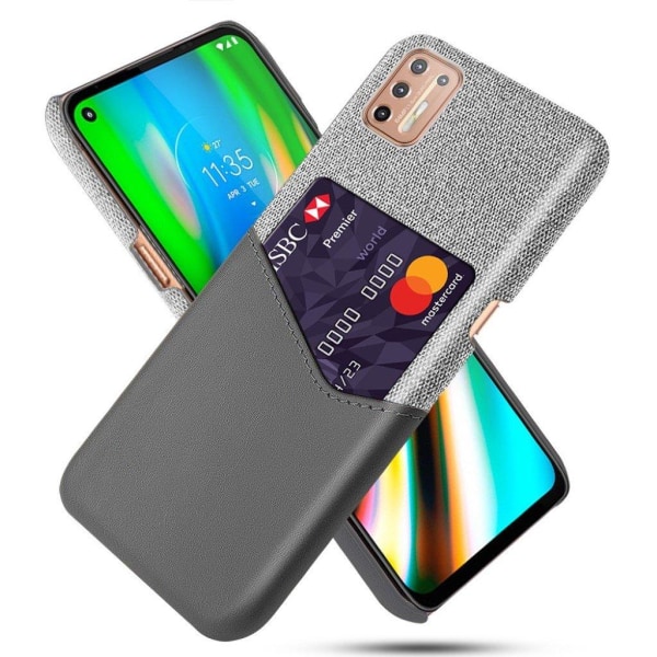 Bofink Motorola Moto G9 Plus skal med korthållare - Silver/Grå Silvergrå