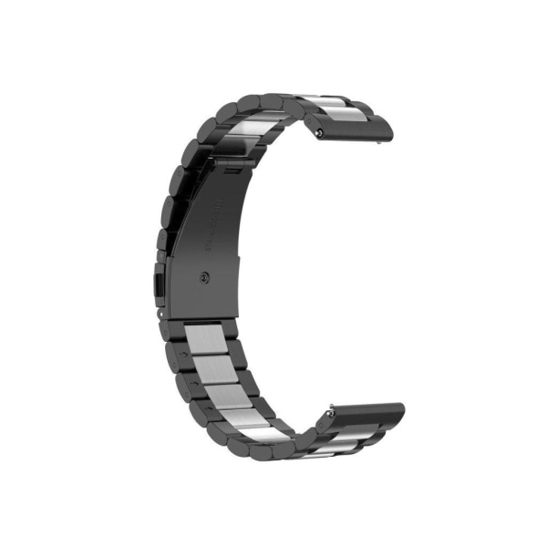 20mm universellt glänsande klockarmband i rostfritt stål - svart Svart