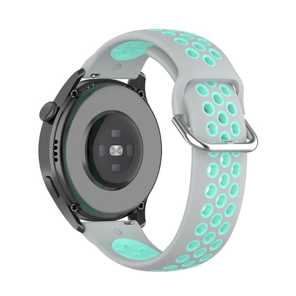 Ticwatch GTX / Pro tofarvet silikone urrem - Grå / Blågrøn Green