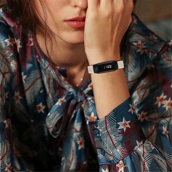 Xiaomi Mi Smart Band 6 / 5 elastisk nylon-urrem - Aprikos Beige