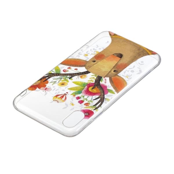 iPhone XS Max mobilskal silikon tryckmönster - Blommig älg multifärg