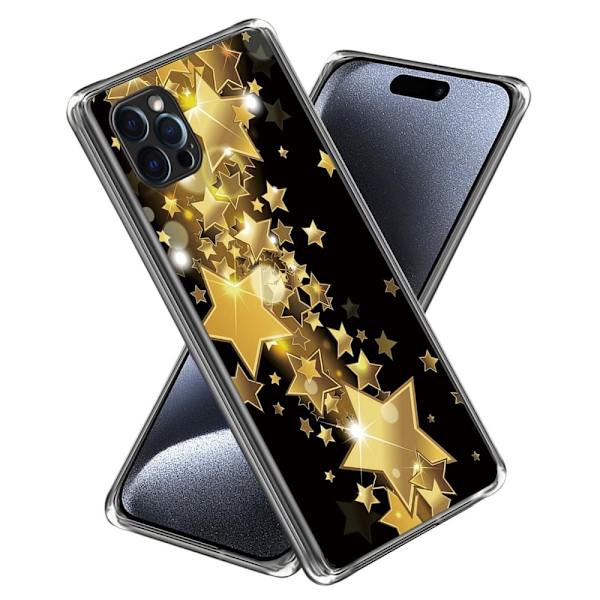 Deco iPhone 15 Pro Max deksel - Gylne Stjerner Gold