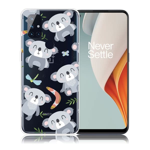 Deco OnePlus Nord N100 etui - grå bjørn Silver grey