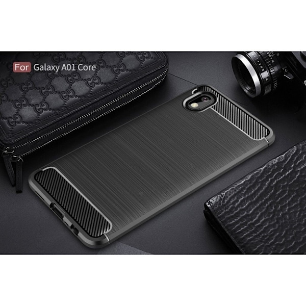 Carbon Flex Etui Samsung Galaxy A01 Core - Svart Black