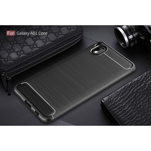 Carbon Flex Samsung Galaxy A01 Core kotelot - Musta Black