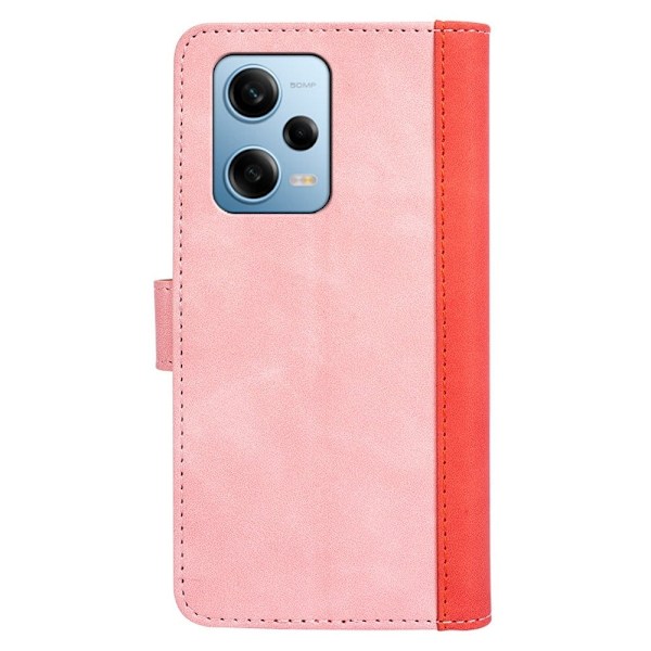 Tvåfärgat Xiaomi Redmi Note 12 Pro fodral i läder - Rosa Rosa