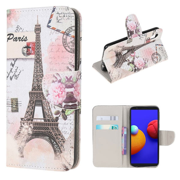 Wonderland Samsung Galaxy A01 Core flip kuoret - Eiffel-Torni Multicolor
