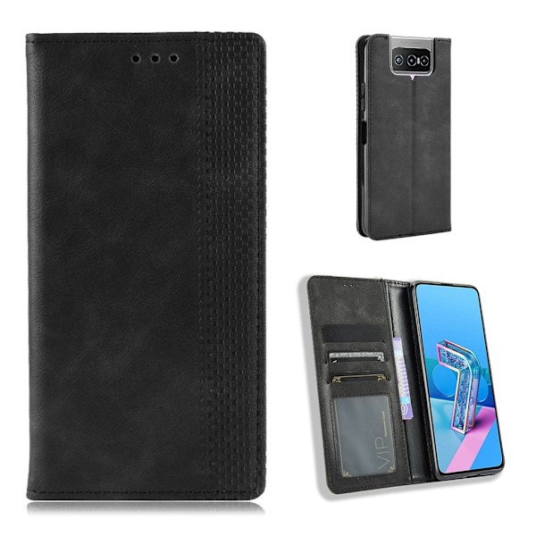 Bofink Vintage Asus Zenfone 7 / 7 Pro Læder Etui - Sort Black