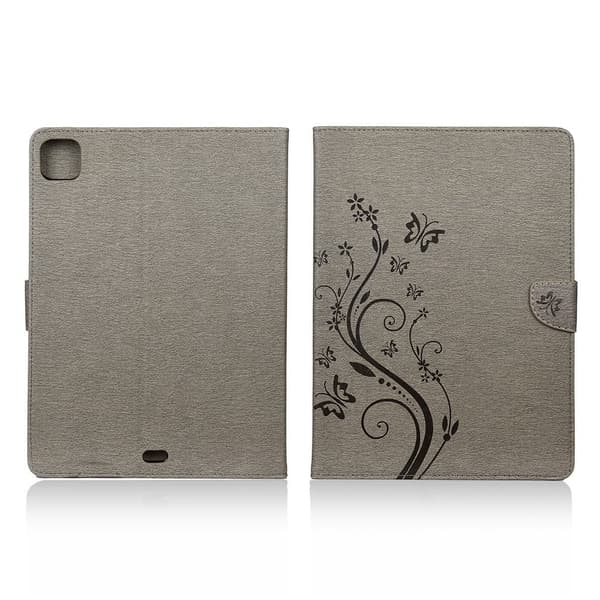 iPad Pro 11 tuuman (2020) perhonen painatus nahkainen kotelo - Harmaa Silver grey