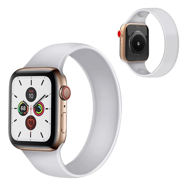Apple Watch Series 5 / 4 40mm silikone flex-urrem - Hvid Størrelse: M White