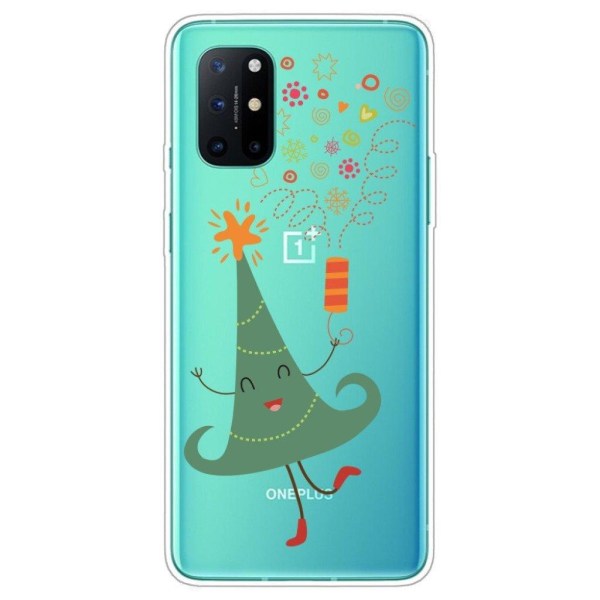 Christmas OnePlus 8T case - Christmas Tree Setting off Fireworks Green