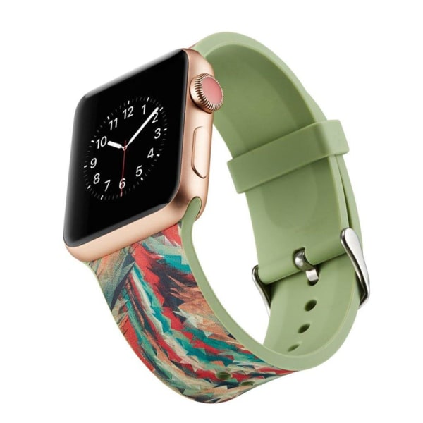 Apple Watch Series 4 40mm erstatnings urrem i silikone med mønster - Farverigt geometrisk mønster Multicolor